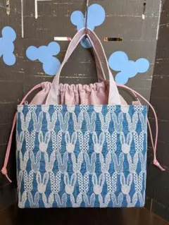 sale】あおりポケットの巾着バッグ＊ミナペルホネン - メルカリ