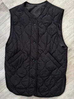 黒 キルティングベスト 2ポケット