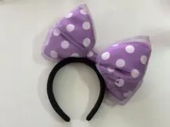 ミニーマウス 紫色 水玉 カチューシャ