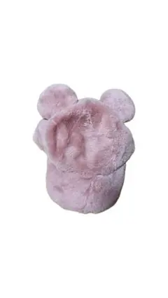 ミッキー 耳付き ピンク ファー帽子