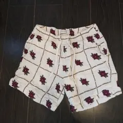 花柄刺繍 半ズボン アイボリー