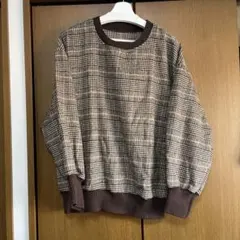 しまむら　ニット　トレーナー　　薄手　ブラウン　M オーバーサイズ