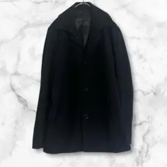コムサイズム　黒 チェスターコート　ウール　M アウター　ジャケット　シンプル