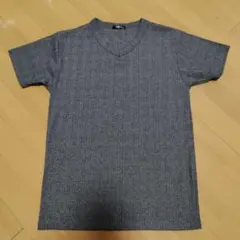 Vネック リブTシャツ グレー Lサイズのサムネイル