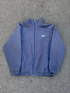 90s UMBROナイロンジャケット　ネイビーロゴテック刺繍y2k