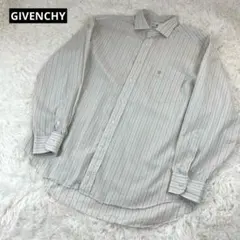 ジバンシー ストライプシャツ 長袖 42 XL グレー 4G ロゴ刺繍のサムネイル