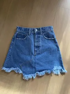 MOUSSY デニムミニスカート フリンジ加工 サイズ1のサムネイル
