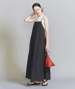 BEAUTY&YOUTH ナイロンフレアキャミワンピース