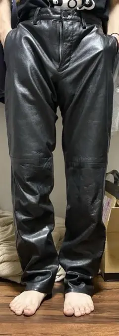 コムサデモード レザー 羊革 パンツ ストレート