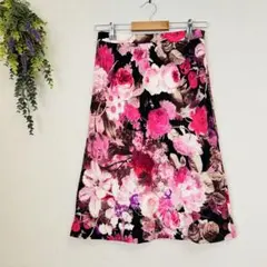 ✨美品✨TO BE CHIC 【M相当】花柄 フレアスカート ひざ丈 フェミニン