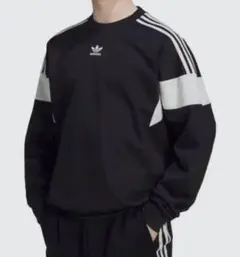 adidas トレーナー 黒白 Lサイズ