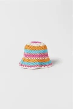 ZARA クロシェニットハット　10-14Y 52cm