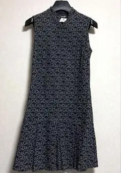 【美品】D&G ドルチェ&ガッバーナ 総柄デニムノースリーブワンピース y2k D&G ドルチェ&ガッバーナ 総柄デニムノースリーブワンピ IT38ロゴy2k