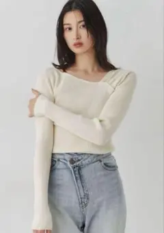 最終値下　LAGUNAMOON アシンメトリータックニットプルオーバー