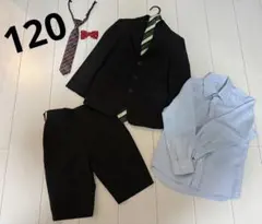 フォーマルスーツ4点セット（黒・水色・緑）　120
