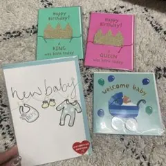 グリーティングカード 4枚セット 誕生日・新生児