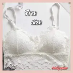新品 上品  花柄のレース カップ付き チューブトップ フリーサイズ ホワイト