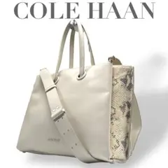 美品 COLE HAAN コールハーン☆2way 立体ロゴ レザー トートバッグ