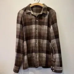 flaph フランネルチェックシャツ　ブラウン