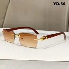 YD.56【木フレーム ブラウン】メガネ 天然木 ナチュラル感 ヴィン[wnh0
