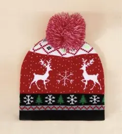 新品未使用　クリスマス　サンタ　トナカイ　ニット帽 　鹿　冬