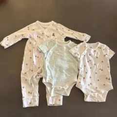 baby gap クマ柄ロンパース・ボディスーツ３枚セット