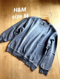 H&M リラックスフィット ブルーグレー トレーナー M