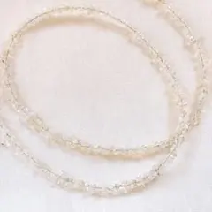 ホワイトオパール ロンデル天然石ビーズ 1連