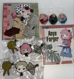 ＳＰＹ×ＦＡＭＩＬＹカプセルヘアクリップ9種11個セットとアーニャ色紙2枚セット