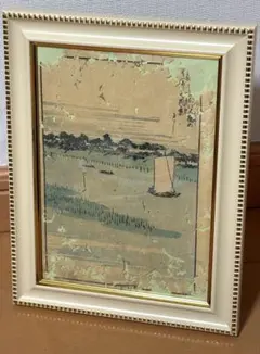 メルカリ祭値下げ　日本画　風景画　作者不明 額装 風景画 富士 山紫水明 53×19㎝【メルカリ祭限定出品】 - メルカリ