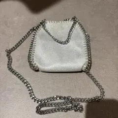 ステラマッカートニー風　シルバーラメ入りチェーンショルダーバッグ