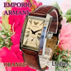 良品 EAエンポリオアルマーニ レディース腕時計オレンジ スモセコ イタリア