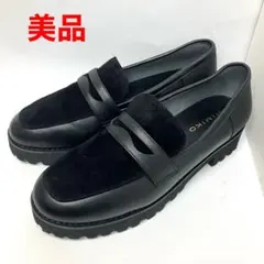 HIMIKO コインローファー　トラックソール　レザー　ブラック　レディース