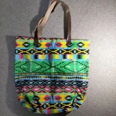 【未使用】BIGトートバッグ　カラフル　チャイハネ【汚れ有り】