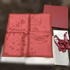 未使用保管品 カルティエ パンサー スカーフ レッド赤系 パンテール