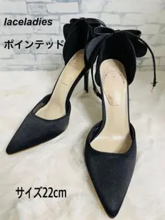 新品未使用laceladies ポインテッドトゥ パンプス ブラック 22cmのサムネイル