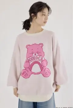 【早い者勝ち】ロデオクラウンズ　ケアベアニット　ピンクニット　ケアベアコラボ