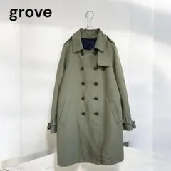 grove グローブ インナー付きトレンチコート ミリタリー カーキ M