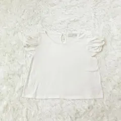 dazzlin 半袖カットソー　ボートネック　パフスリーブ　トップス　白　F