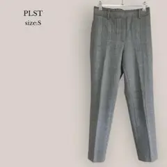 プラステ PLST✨美品✨テーパードパンツ　スラックス　チェック　ゴム　黒白