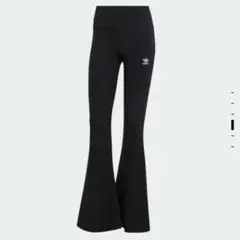 adidas ブラック エッセンシャルズ　リブフレアパンツ　Lサイズ