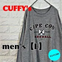 V870【CUFFY’S】プリントロングスリーブ【メンズL】グレー