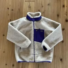 patagonia フリースジャケット L クリーム/パープル