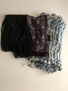 50✨3点セット✨格安✨即購入可能✨刺繍入り黒シフォンストール