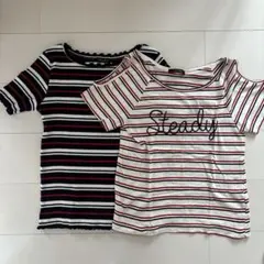 【2点セット】INGNI ストライプ オフショルダー Tシャツ