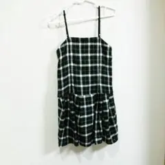 未使用◆チェック柄 ミニワンピース プリーツスカート M パーティ 忘年会