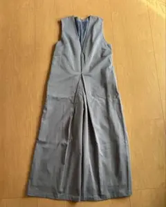 ブルー サロペット オーバーオール ディープVネックサロペット Lサイズ