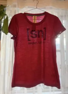 super.natural メリノウール混 半袖Tシャツ レッド