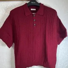 Adoon plain バーガンディ 半袖ポロシャツ