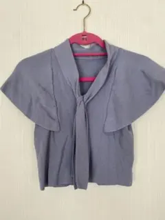 GRL 半袖フレアスリーブニット(グレー)